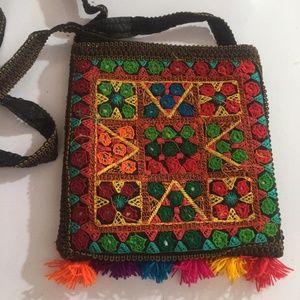 Sindhi Style Needle Hand Embroidery bag with strap